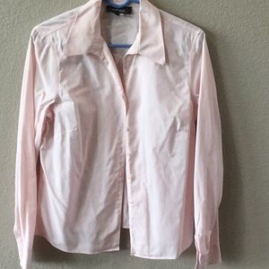 Jones wear long sleeve pink blouse
